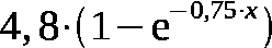 4,8×(1-e a (-0,75×x)ediken)